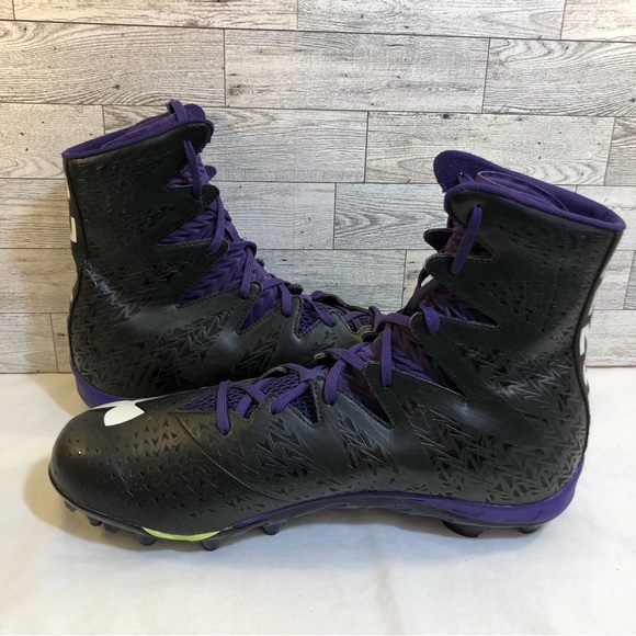 Under Armour UA Highlight Clutch-fit MC Football Cleats Black/Purple Size 16